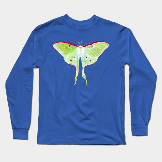 Luna Moth Long Sleeve T-Shirt by Trent Tides